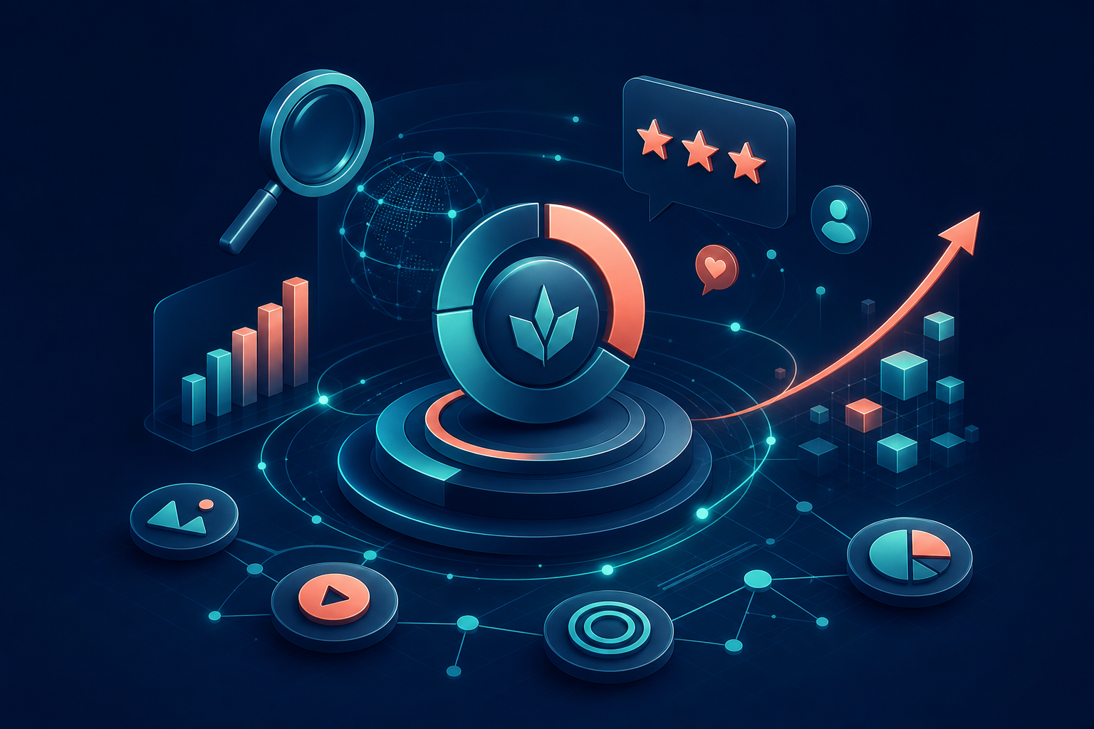 Brand growth and digital presence ecosystem visualization