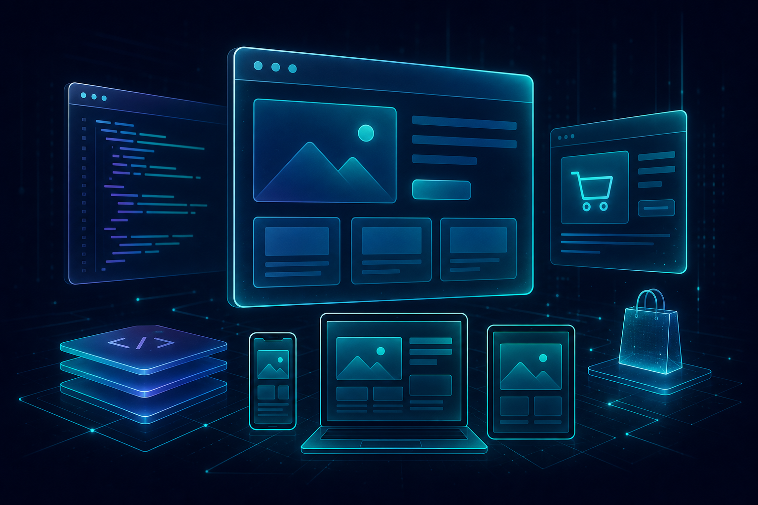 Websites and e-commerce development visualization